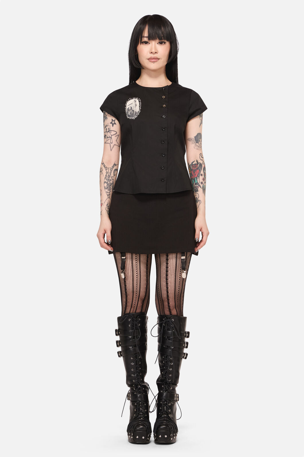Black Friday - Tabitha Goth Blouse - black
