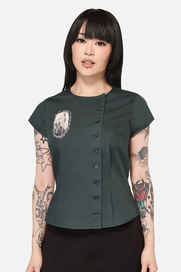 Black Friday - Tabitha Goth Blouse - green