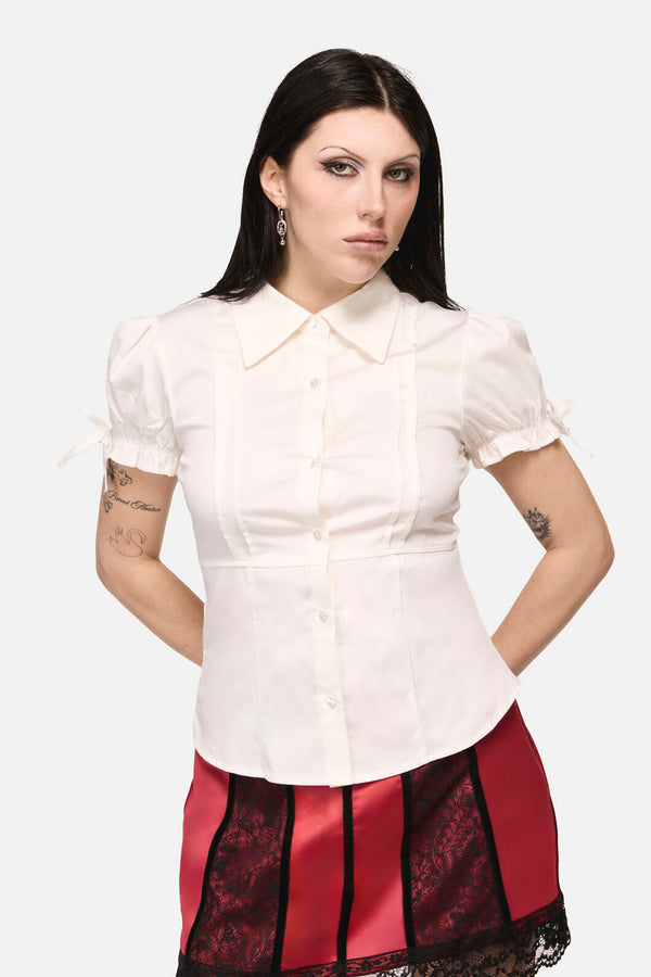 Black Friday - Ritualistic Goth Blouse - cream