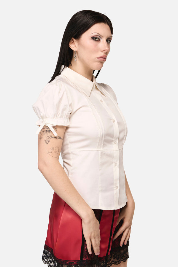 Black Friday - Ritualistic Goth Blouse - cream