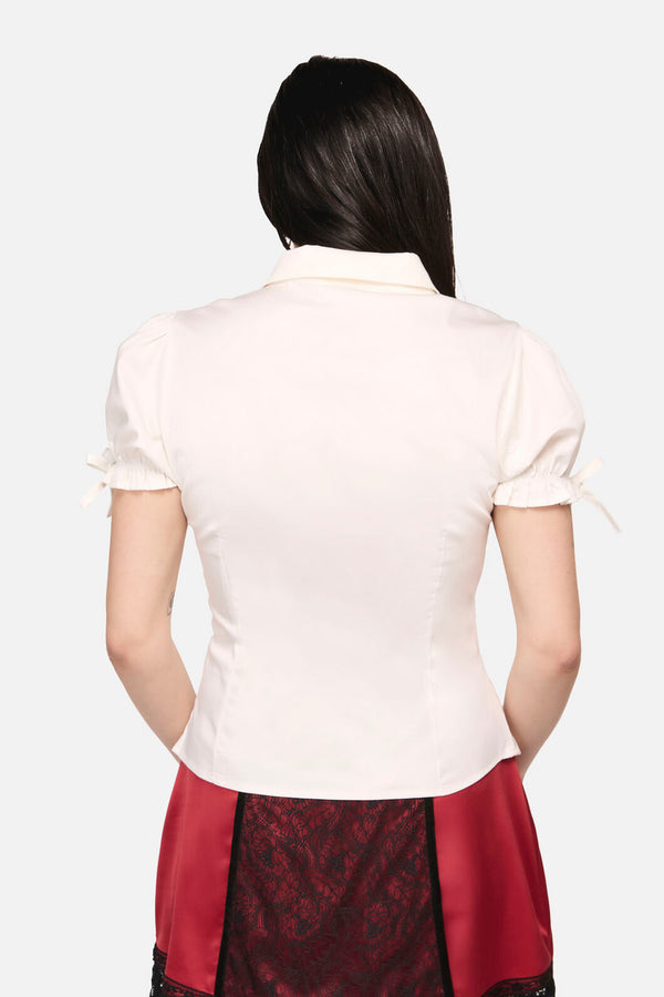 Black Friday - Ritualistic Goth Blouse - cream