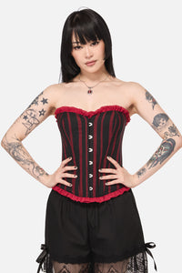 Black Friday - Ritualistic Goth Corset Top - red-black