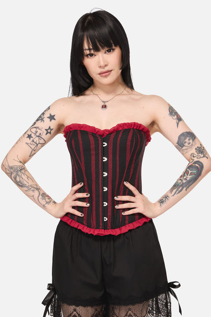 Black Friday - Ritualistic Goth Corset Top - red-black