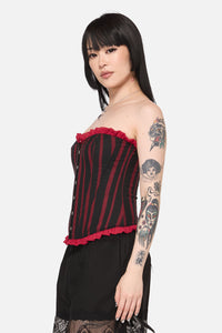 Black Friday - Ritualistic Goth Corset Top - red-black