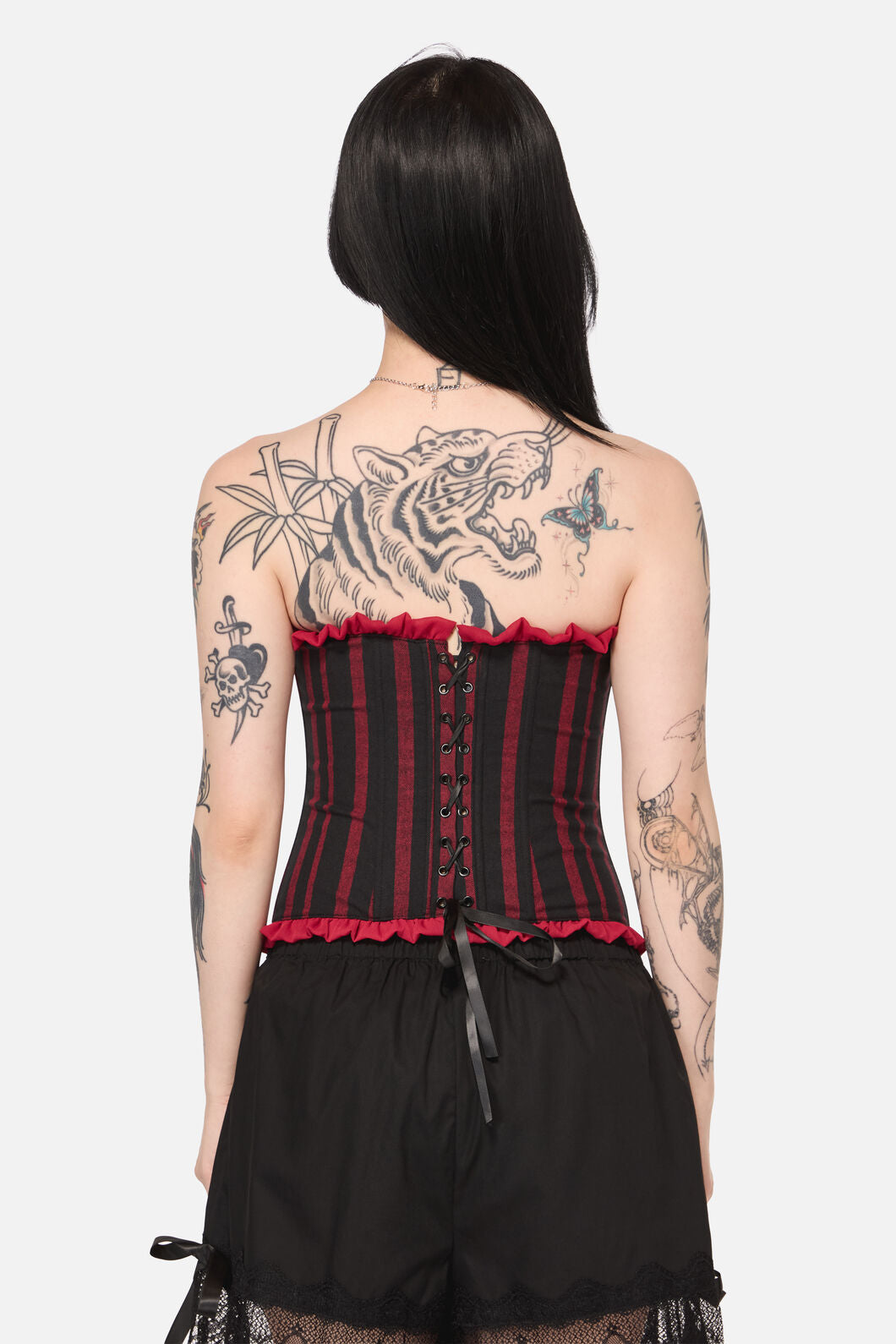 Black Friday - Ritualistic Goth Corset Top - red-black