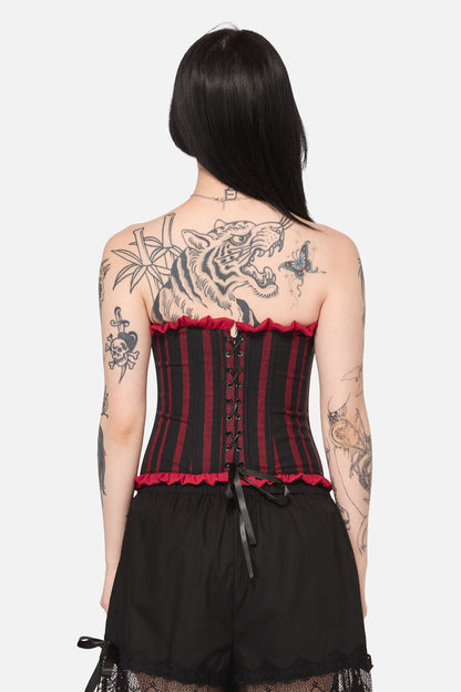 Black Friday - Ritualistic Goth Corset Top - red-black