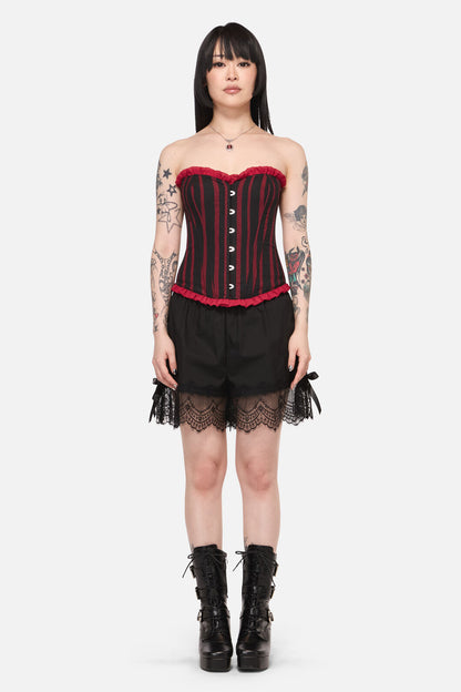 Black Friday - Ritualistic Goth Corset Top - red-black