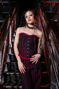 Black Friday - Ritualistic Goth Corset Top - red-black