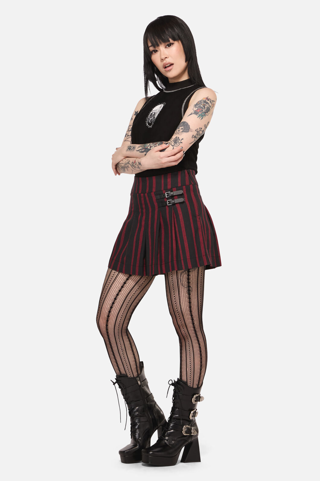 Black Friday - Ritualistic Goth Skort - red-black