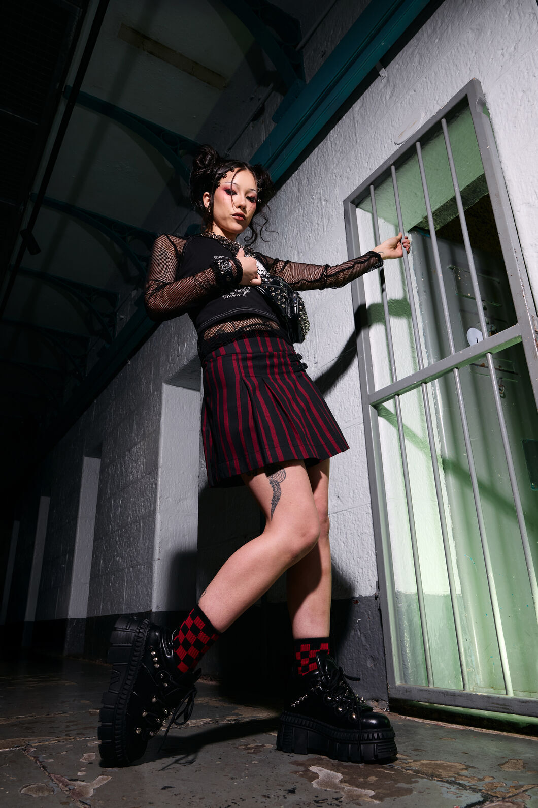 Black Friday - Ritualistic Goth Skort - red-black