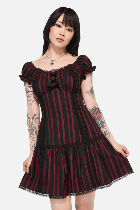 Black Friday - Ritualistic Goth Mini Dress - red-black