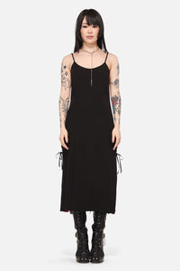 Black Friday - Framed Goth Midi Dress - red-black