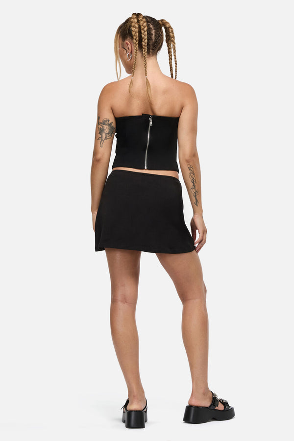 Black Friday - Framed Garter Goth Skort - black
