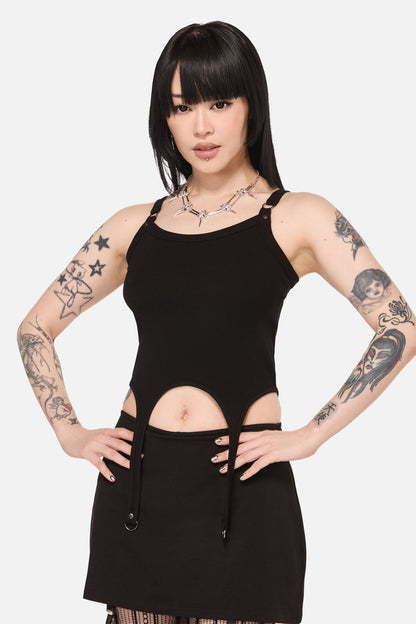 Black Friday - Framed D-Ring Goth Tank Top - black