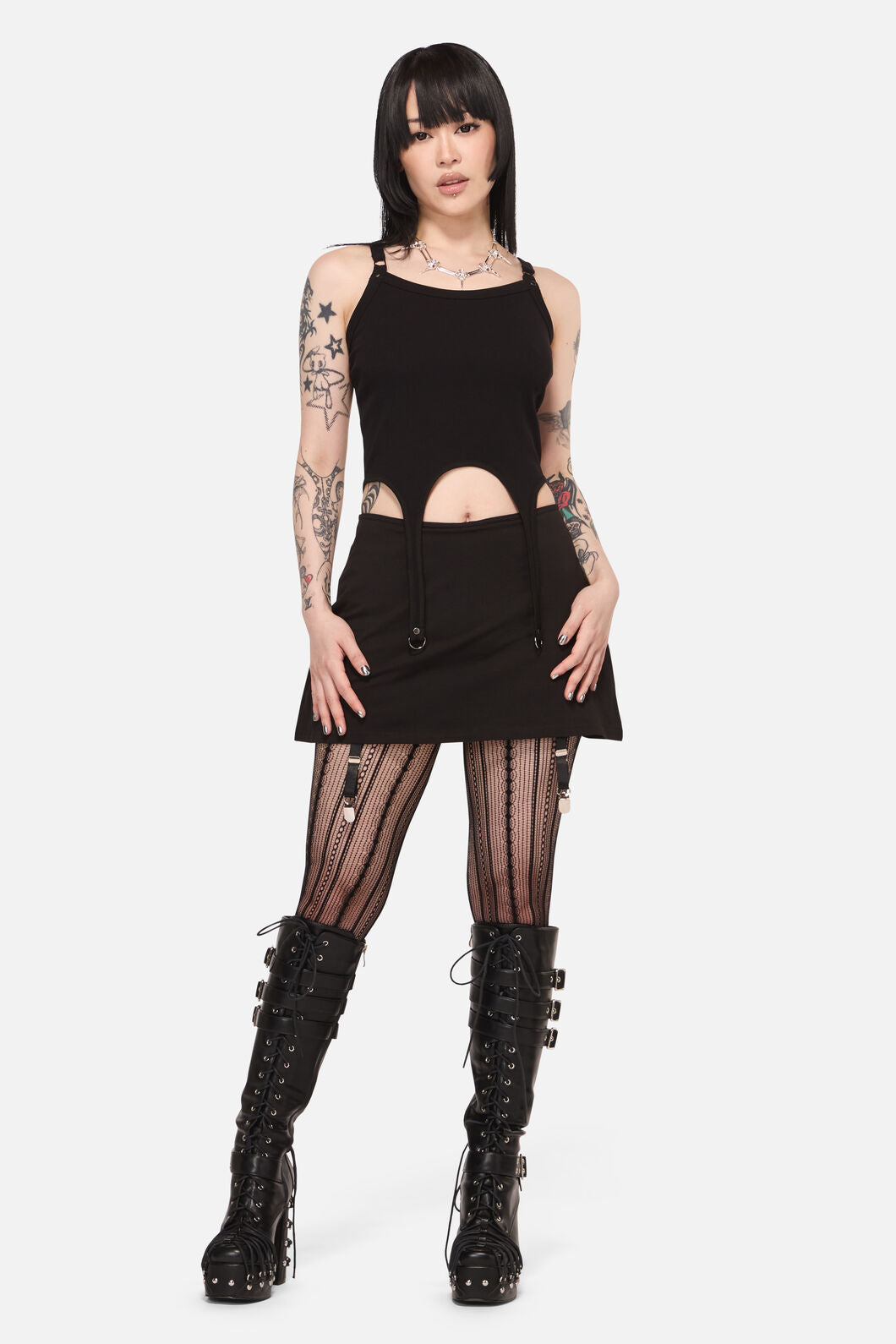 Black Friday - Framed D-Ring Goth Tank Top - black