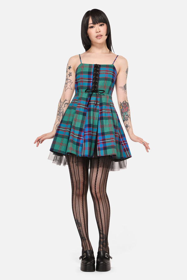 Black Friday - Diablo Goth Tartan Dress - multi