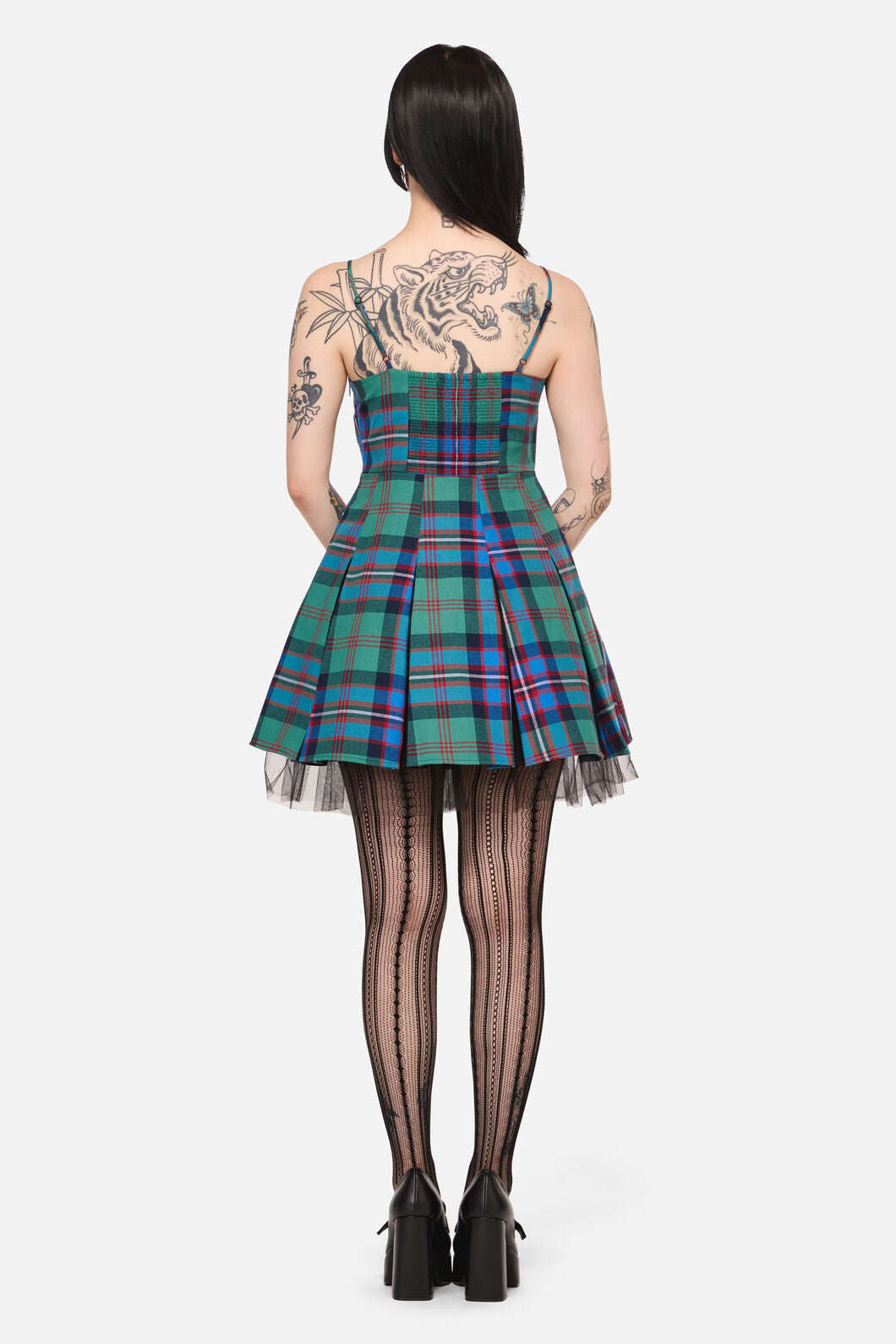 Black Friday - Diablo Goth Tartan Dress - multi