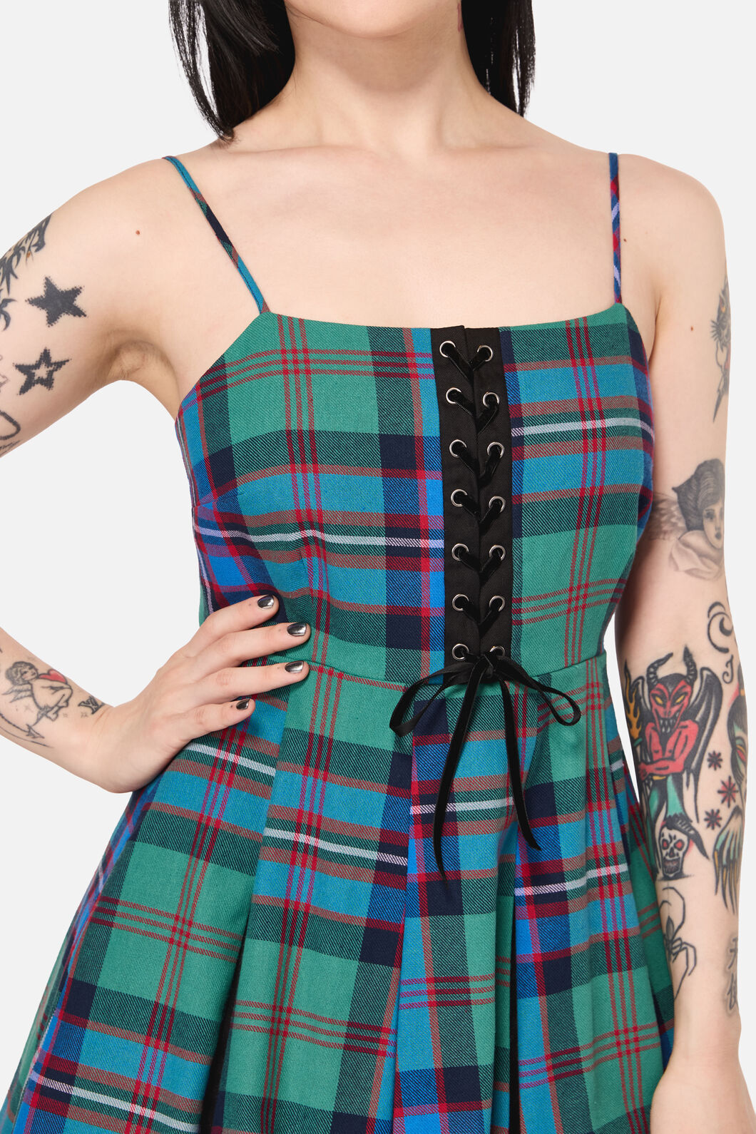 Black Friday - Diablo Goth Tartan Dress - multi