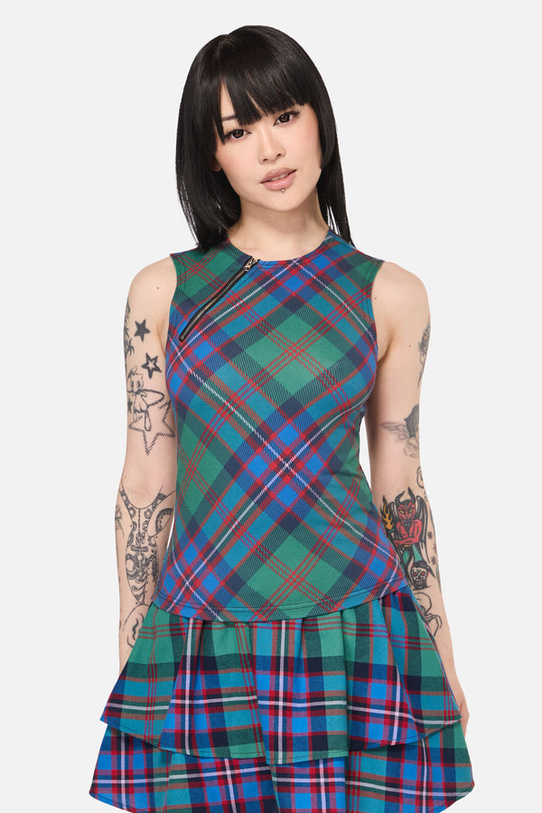 Black Friday - Diablo Goth Tartan Tank Top - multi