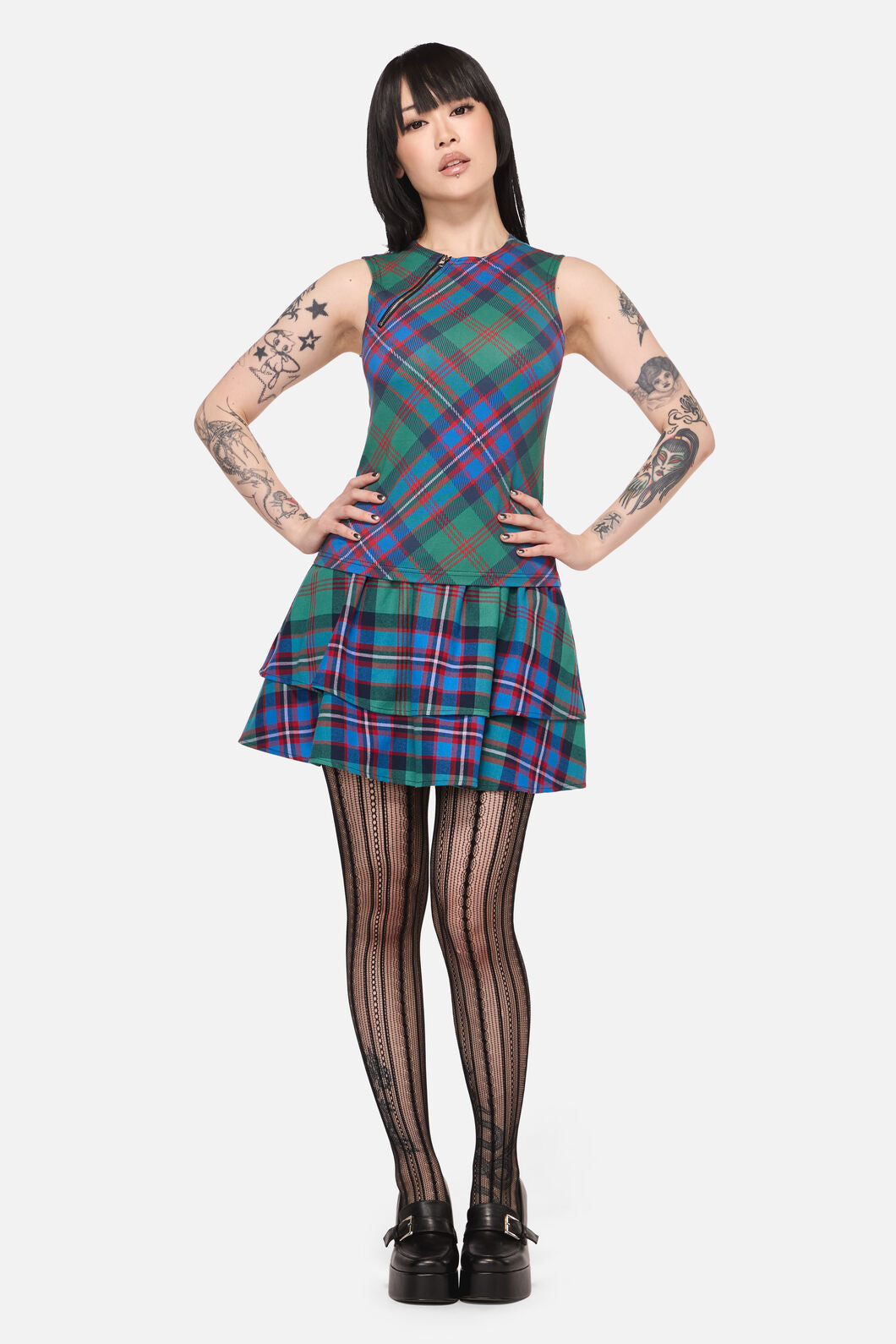 Black Friday - Diablo Goth Tartan Tank Top - multi