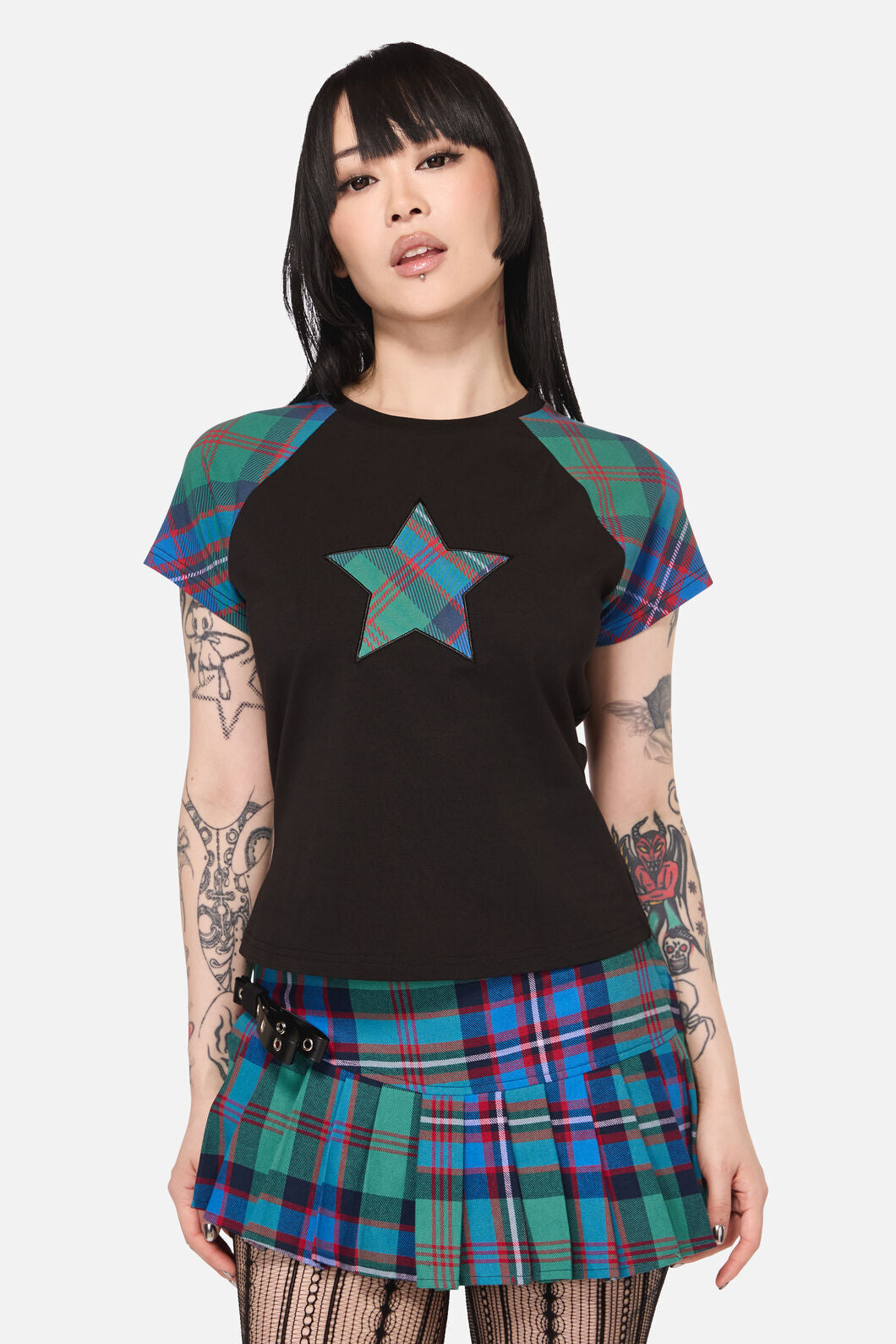 Black Friday - Diablo Goth Tartan Tee - multi