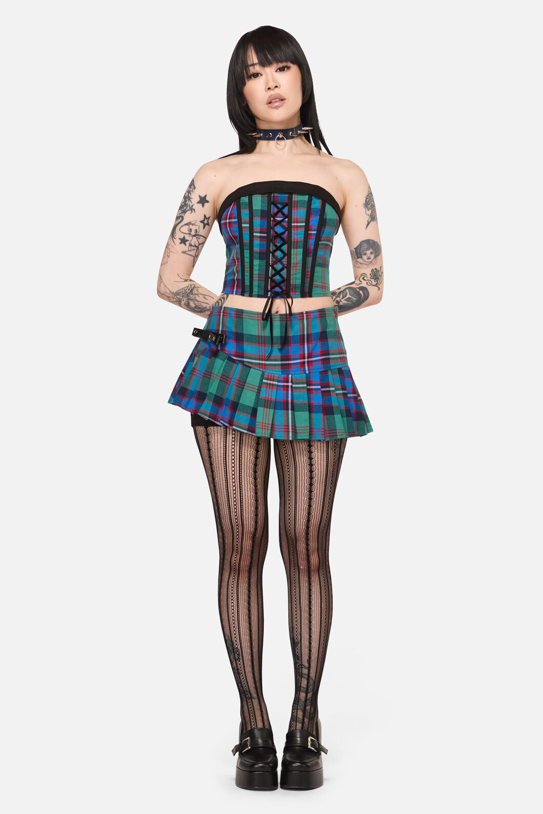 Black Friday - Diablo Goth Tartan Skort - multi