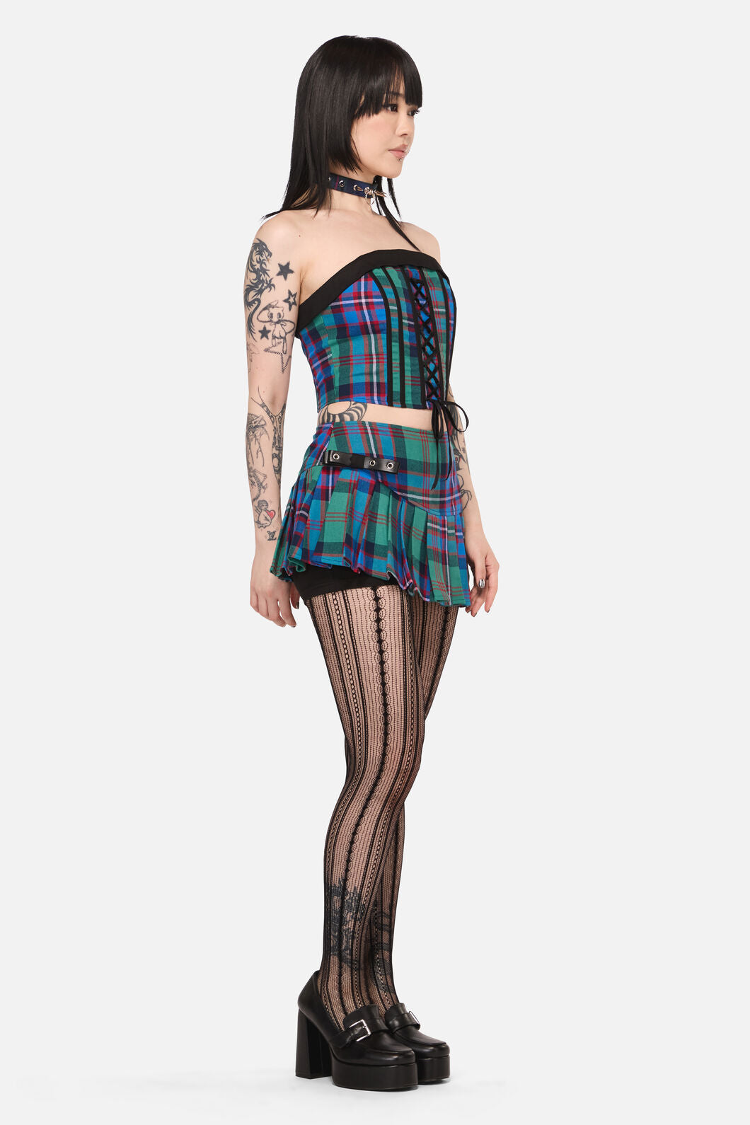 Black Friday - Diablo Goth Tartan Skort - multi