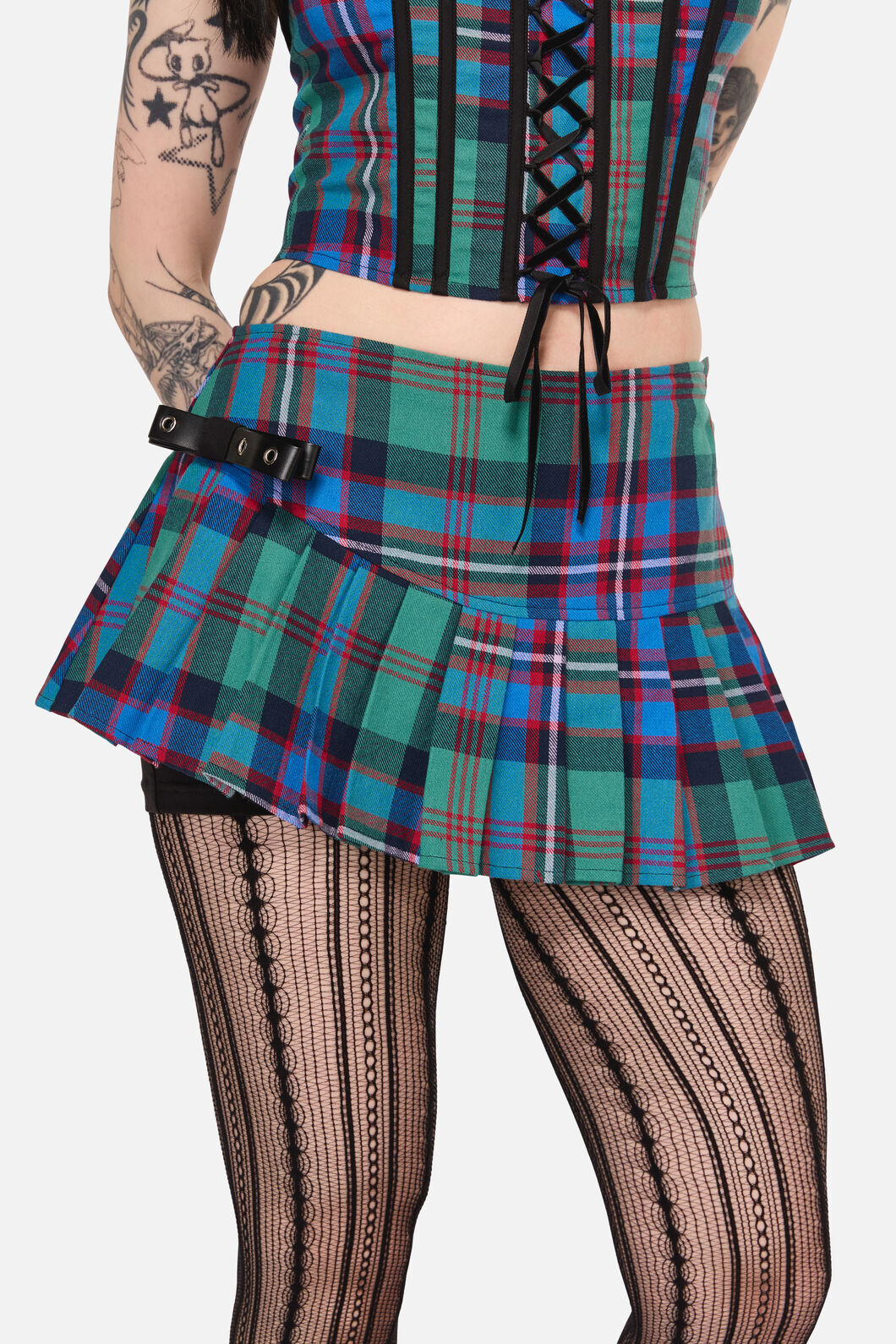 Black Friday - Diablo Goth Tartan Skort - multi