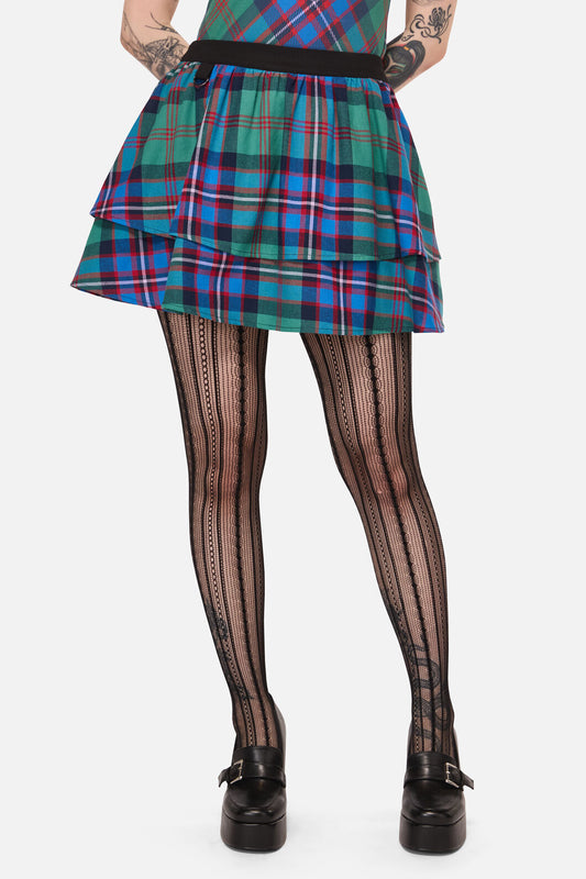 Black Friday - Diablo Goth Tartan Mini Skirt - multi