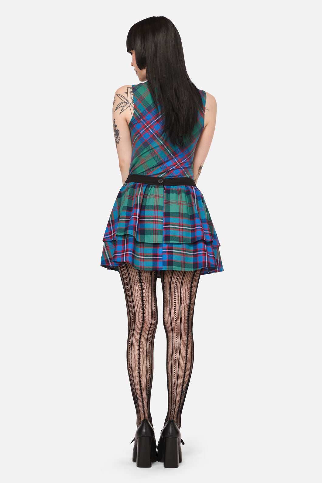 Black Friday - Diablo Goth Tartan Mini Skirt - multi