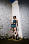 Black Friday - Diablo Goth Tartan Corset - multi