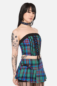 Black Friday - Diablo Goth Tartan Corset - multi