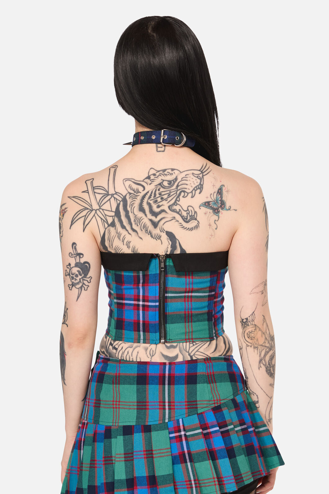 Black Friday - Diablo Goth Tartan Corset - multi