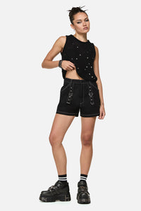 Black Friday - Curse D-Ring Goth Short - black