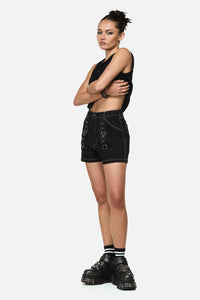Black Friday - Curse D-Ring Goth Short - black