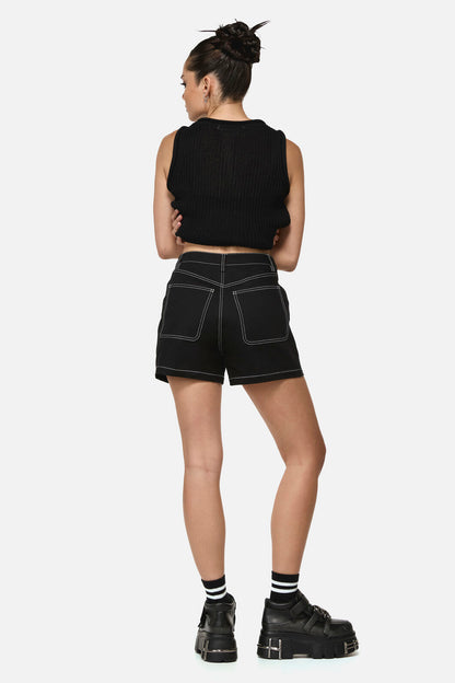 Black Friday - Curse D-Ring Goth Short - black