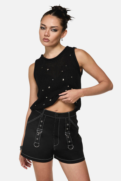 Black Friday - Curse D-Ring Goth Short - black