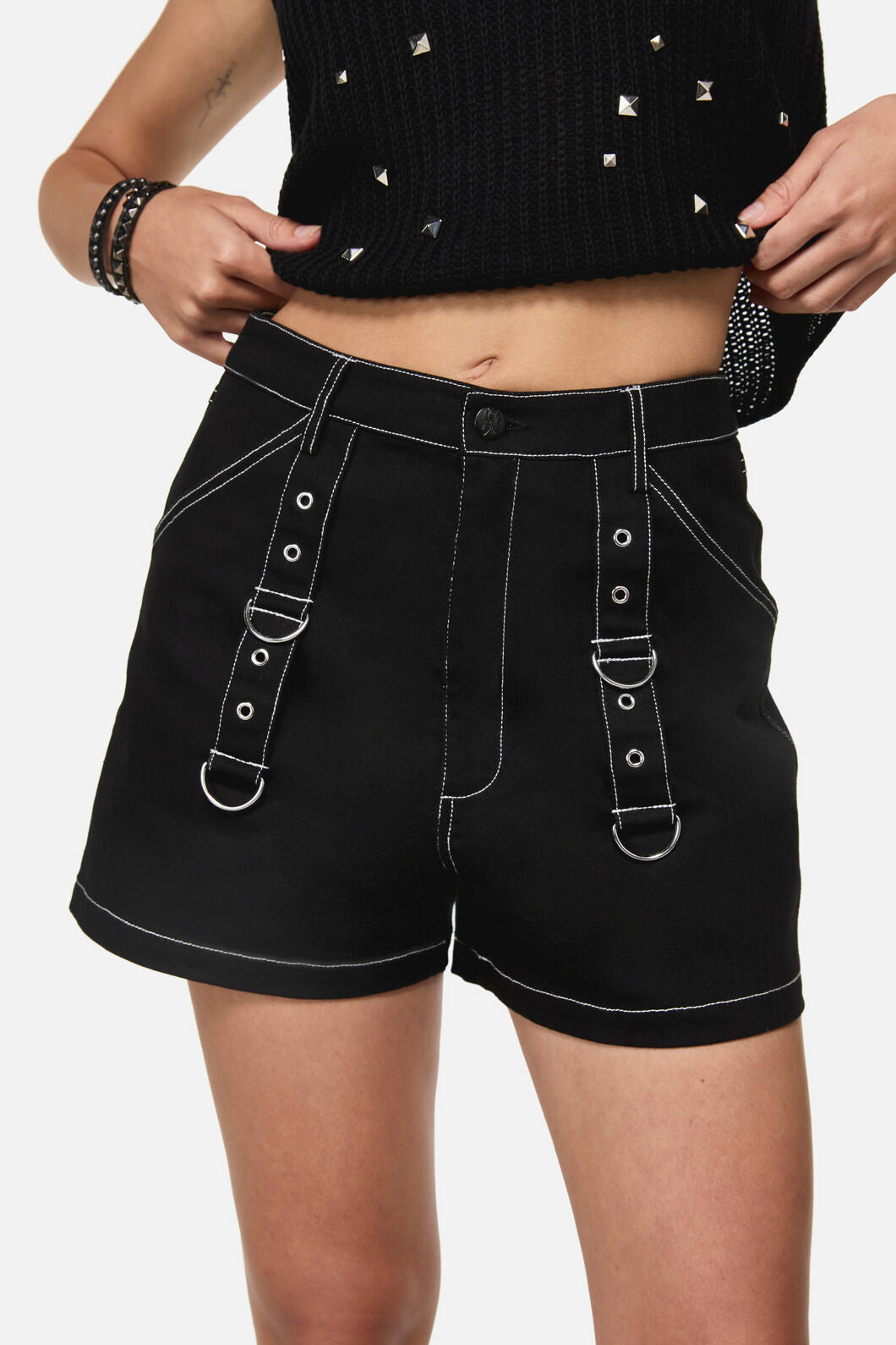Black Friday - Curse D-Ring Goth Short - black