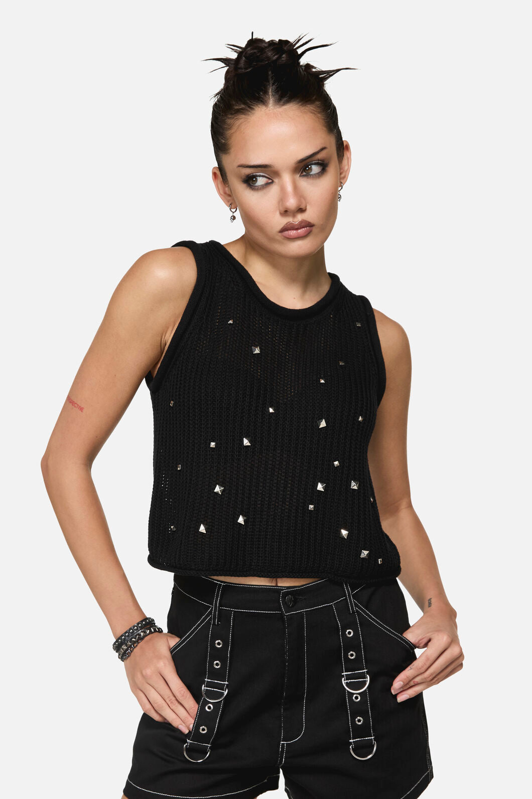 Black Friday - Envy Stud Punk Knit Vest - black