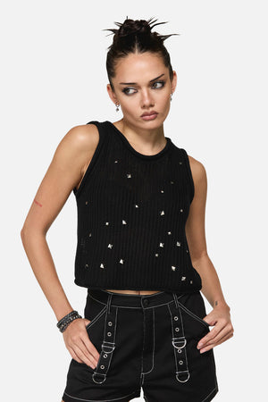 Black Friday - Envy Stud Punk Knit Vest - black