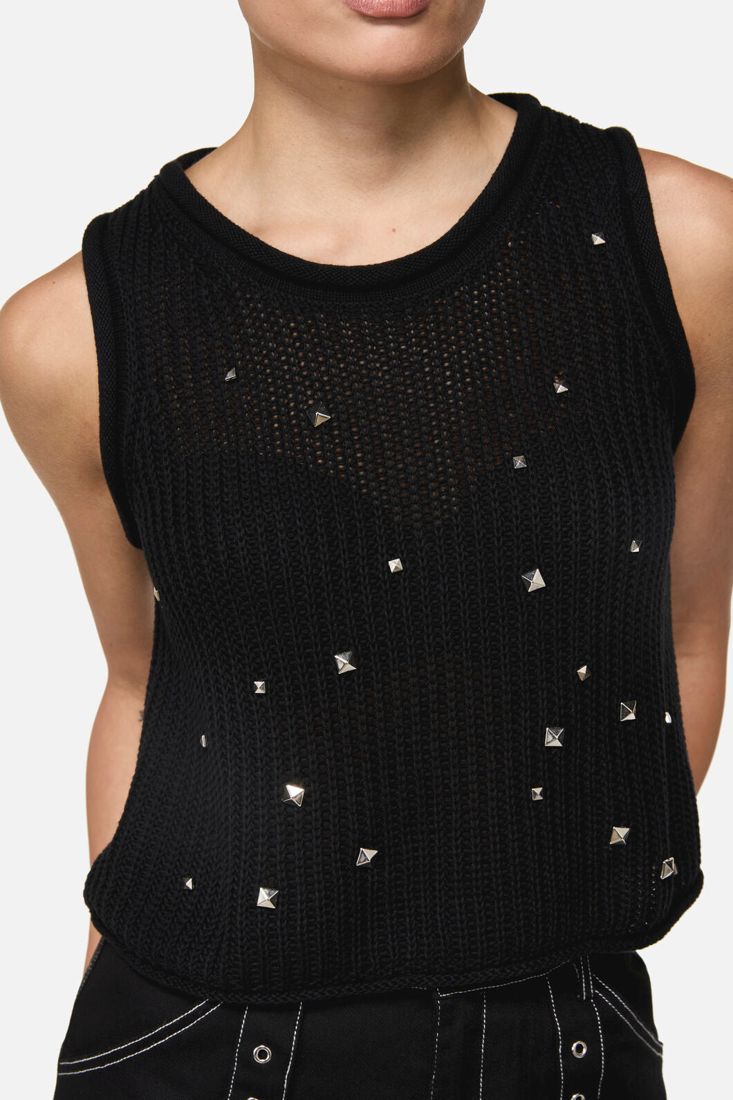 Black Friday - Envy Stud Punk Knit Vest - black