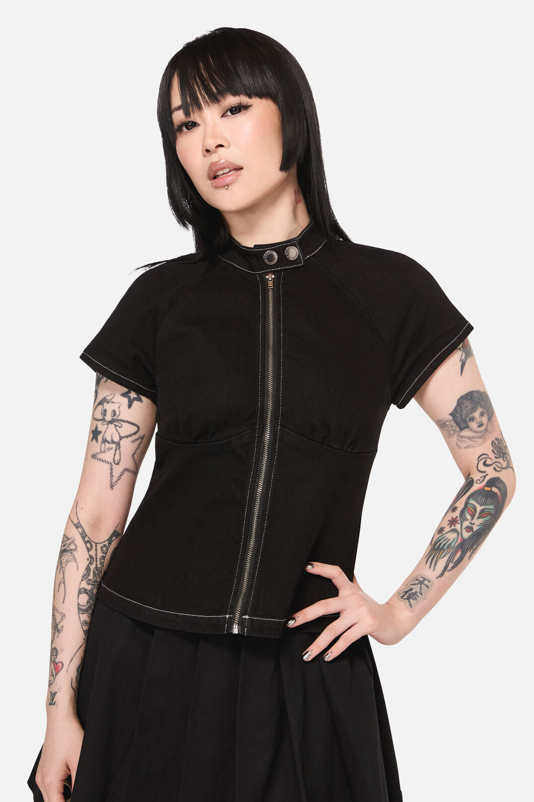 Black Friday - Curse Zip Up Top - black