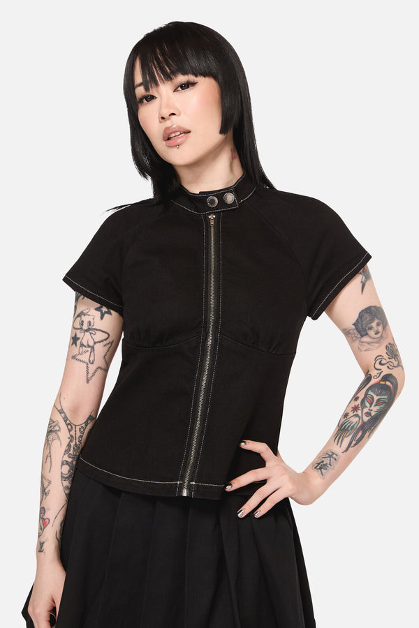 Black Friday - Curse Zip Up Top - black