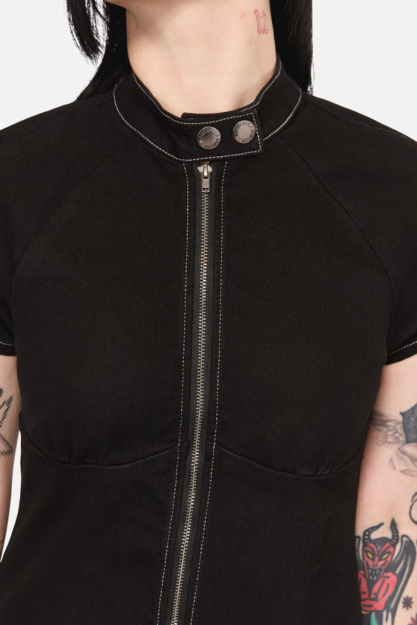 Black Friday - Curse Zip Up Top - black