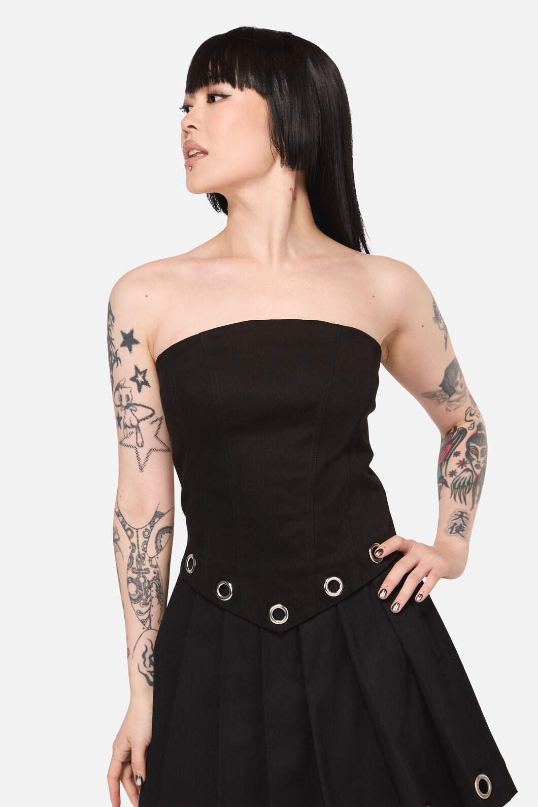 Black Friday - Inferno Eyelet Punk Corset Top - black