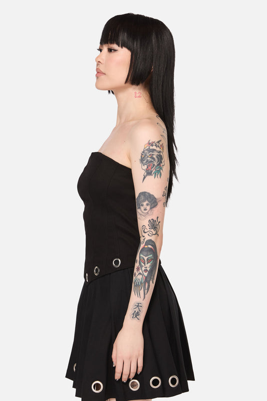 Black Friday - Inferno Eyelet Punk Corset Top - black