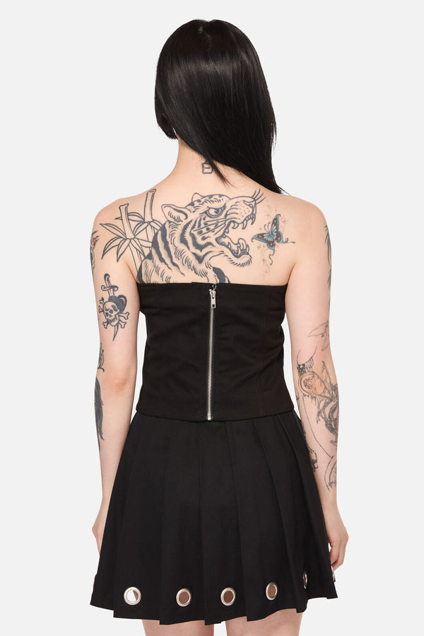 Black Friday - Inferno Eyelet Punk Corset Top - black