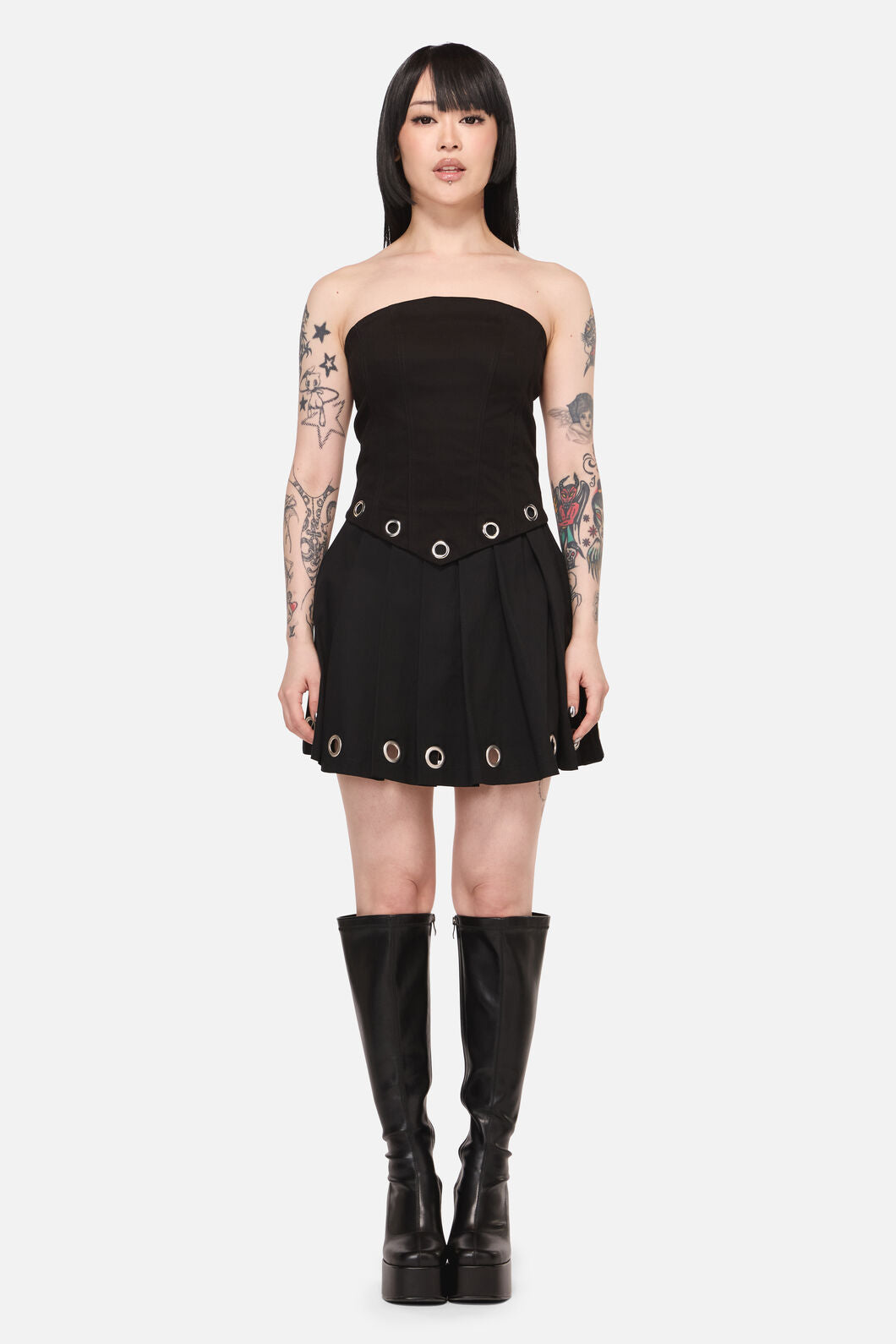 Black Friday - Inferno Eyelet Punk Corset Top - black