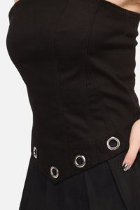 Black Friday - Inferno Eyelet Punk Corset Top - black