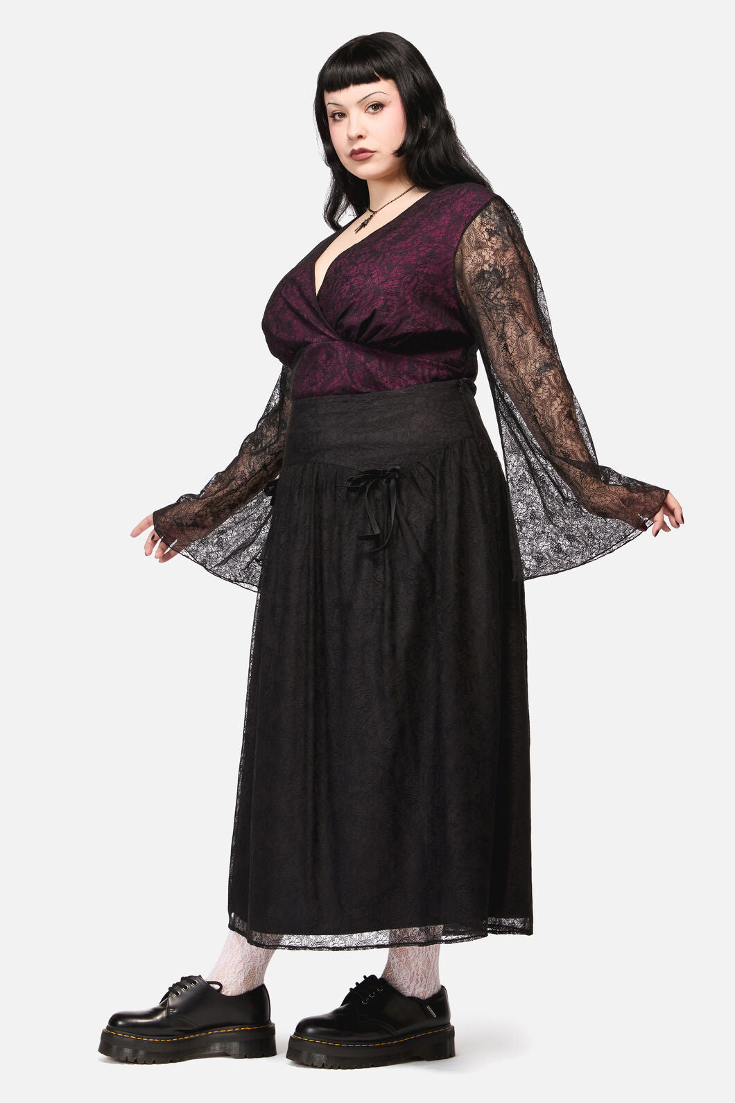 Black Friday - Curve Fiona Lace Skirt - black
